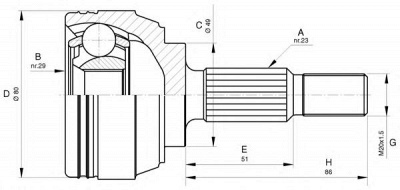 OPEN PARTS cvj563310 -  Шарнирный комплект, приводной вал